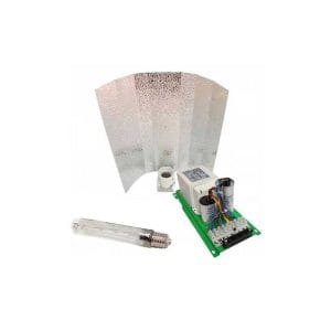KIT 600 W BALASTRO + REFLECTOR ALUMINIO BRILLO STUCO 48 + BOMBILLA SYLVANIA GROLUX HPS 600 W