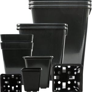 MACETA CUADRADA NEGRA